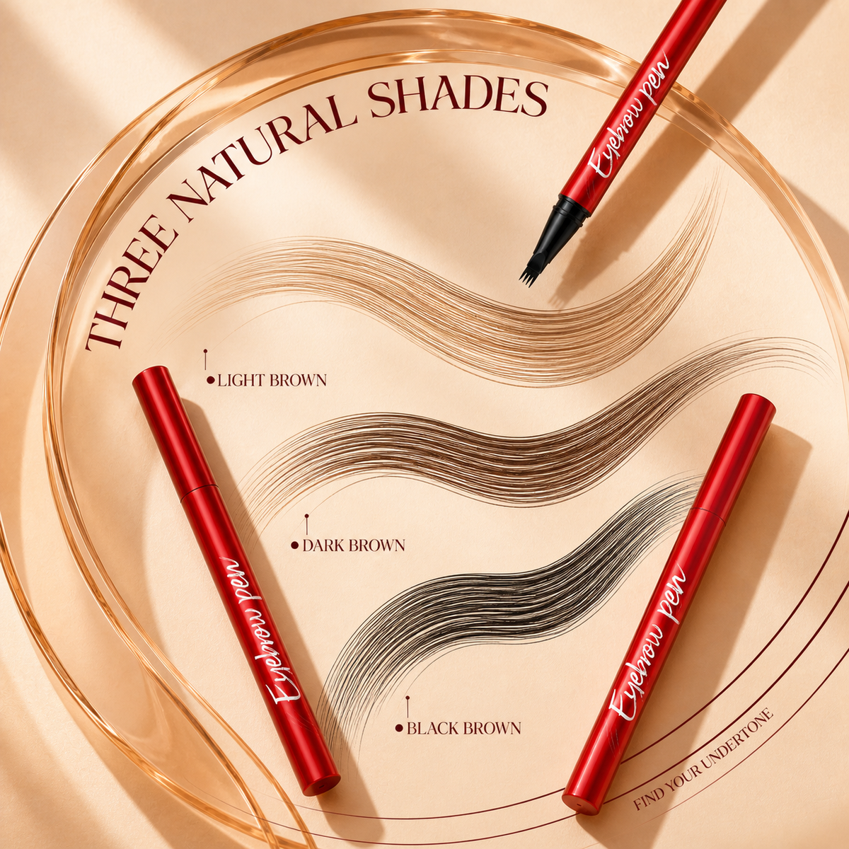 Three natural shades — light brown, dark brown and black brown