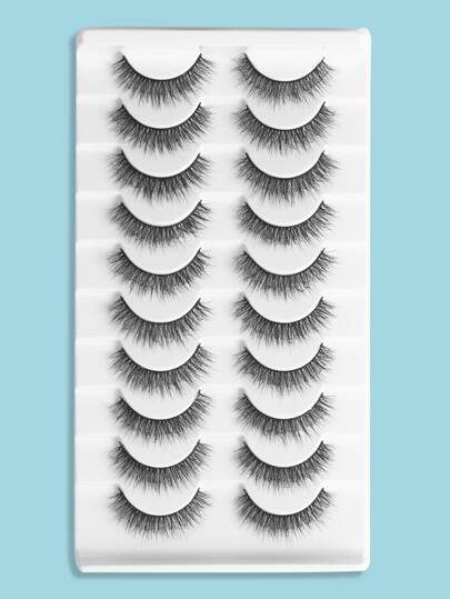 Fluffy Mixed-Length Strip Lashes — 10 Pairs — image 2
