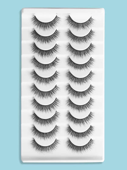 Fluffy Mixed-Length Strip Lashes — 10 Pairs — image 1