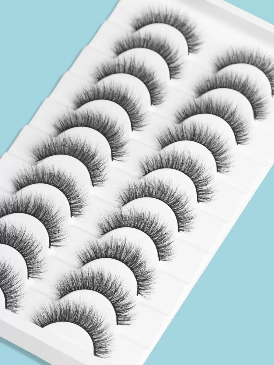 Fluffy Mixed-Length Strip Lashes — 10 Pairs — image 3
