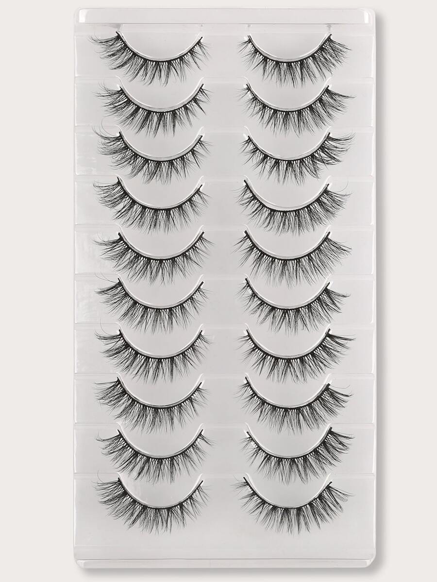 Soft Cross-Style Strip Lashes — 10 Pairs — image 1