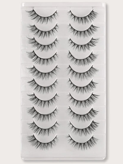 Soft Cross-Style Strip Lashes — 10 Pairs — image 1