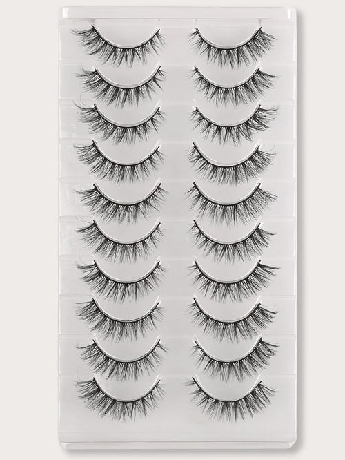 Soft Cross-Style Strip Lashes — 10 Pairs — image 1