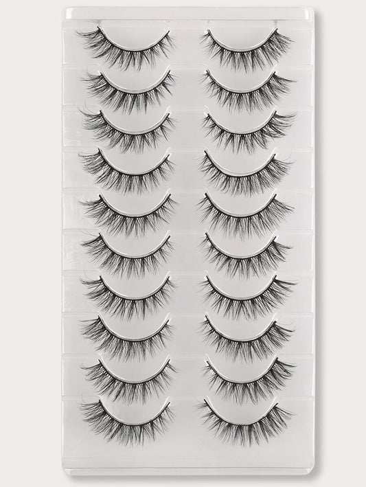 Soft Cross-Style Strip Lashes — 10 Pairs — image 1