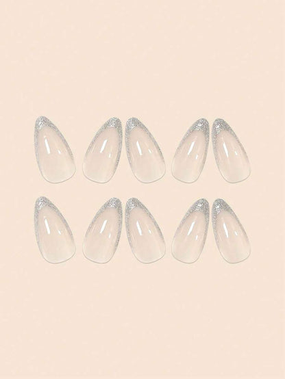 Glitter French Almond Press-On Nails — 24 Pieces — image 7