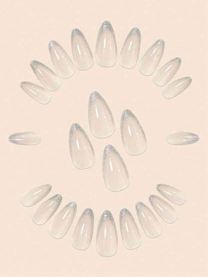 Glitter French Almond Press-On Nails — 24 Pieces — image 6