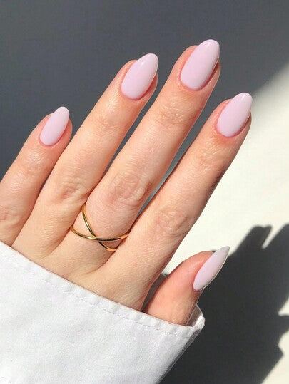 Short Oval Striped Press-On Nails — 24 Pieces — image 10