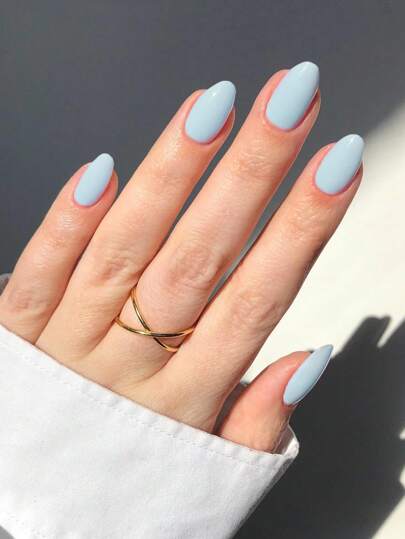 Short Oval Striped Press-On Nails — 24 Pieces — image 2