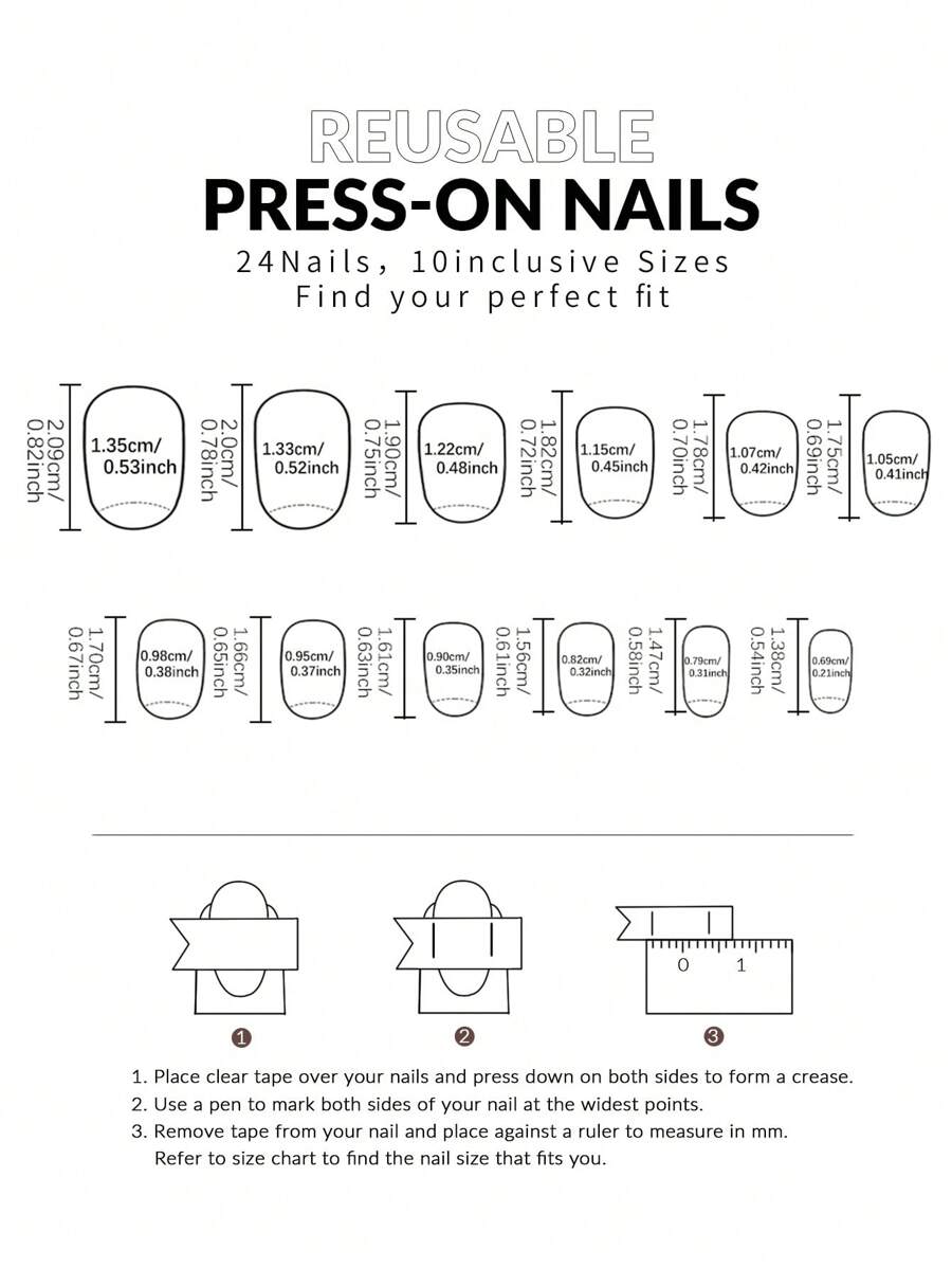 Short Oval Striped Press-On Nails — 24 Pieces — image 5