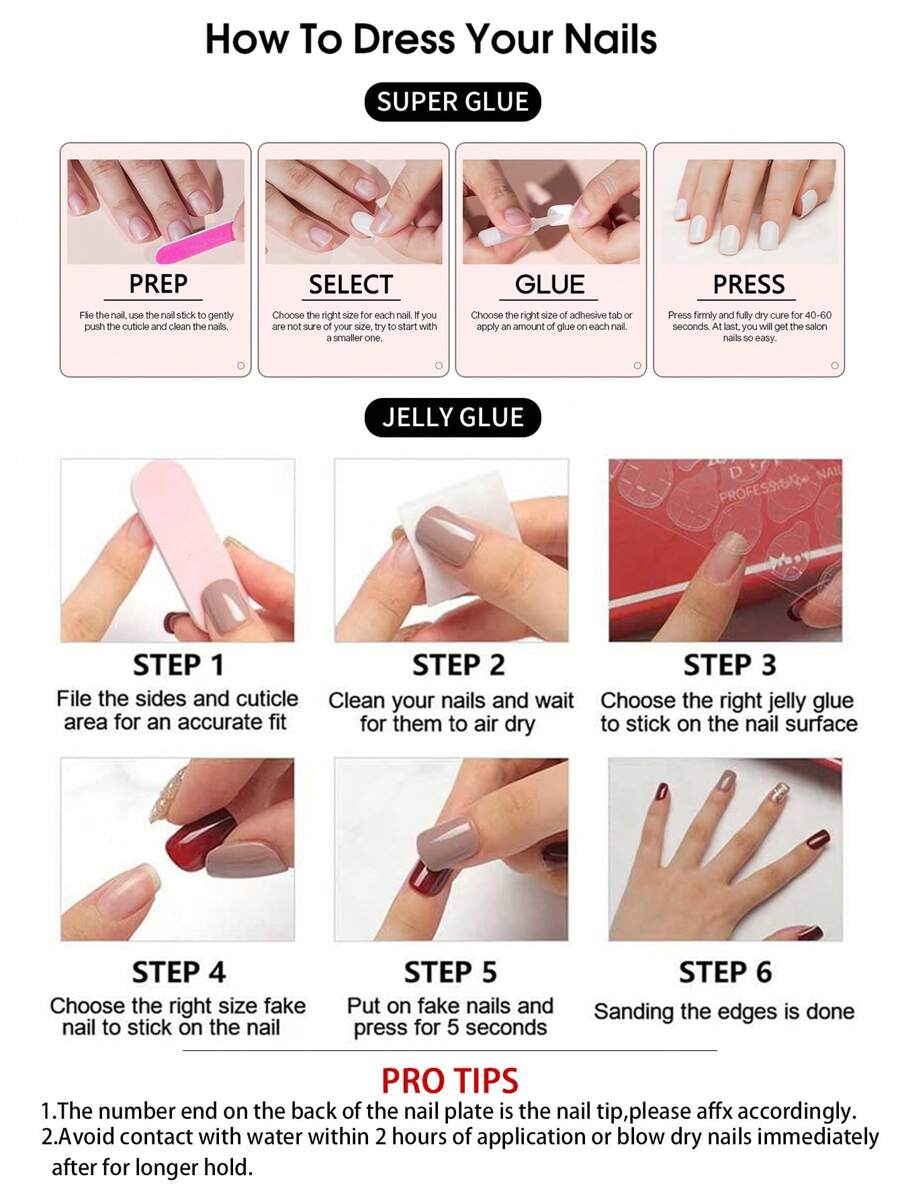 Short Oval Striped Press-On Nails — 24 Pieces — image 7