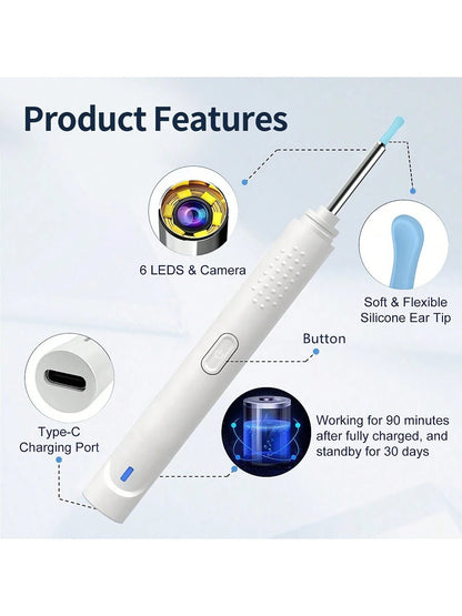 Ear Wax Removal With 5 Ear Scoop, Ear Cleaner With Camera,Ear Wax Remover Tool, Rechargeable Earwax Removal Kit For Adults