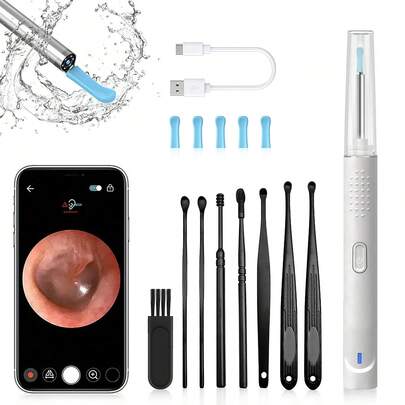 Ear Wax Removal With 5 Ear Scoop, Ear Cleaner With Camera,Ear Wax Remover Tool, Rechargeable Earwax Removal Kit For Adults