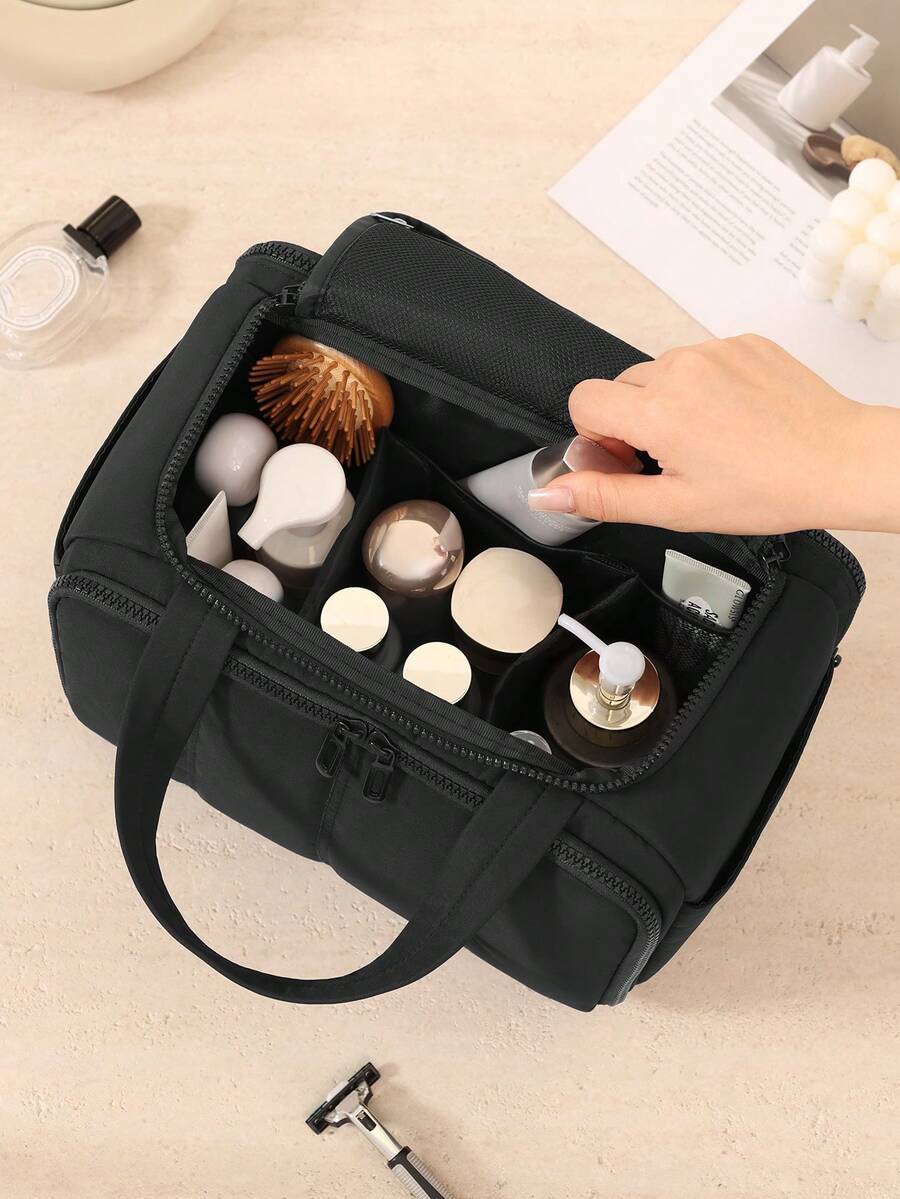 Multi-Pocket Large Capacity Fluffy Makeup Bag Multifunctional Women's, Make Up Bag, Travel Bag, Portable, Lightweight, Durable, Stylish, For Home, Aesthetic
