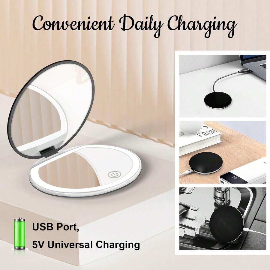Rechargeable LED Travel Makeup Mirror — image 8