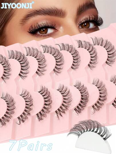 Natural D-Curl Strip Lashes — 7 Pairs — image 8