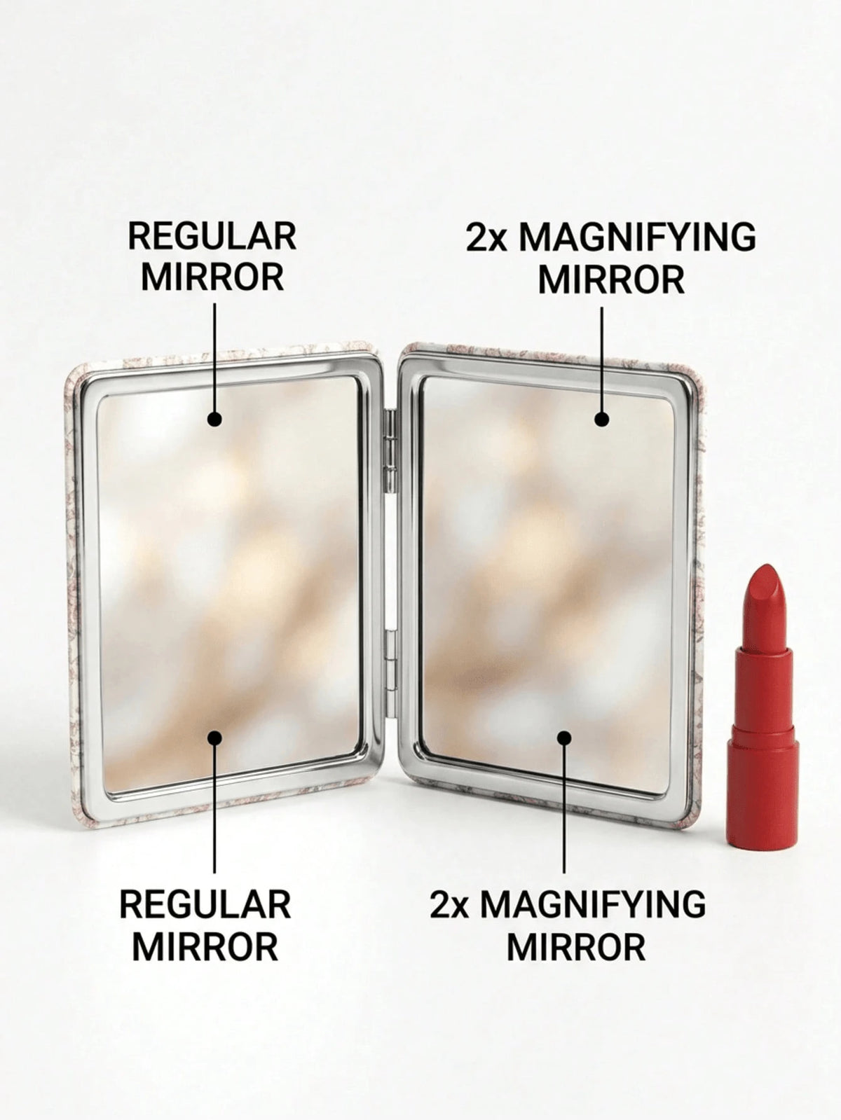 Vintage Floral Compact Makeup Mirror — image 9