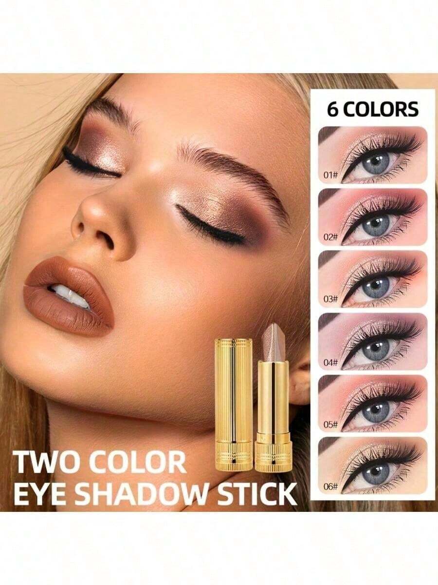 Eyeshadow Stick, Durable, Waterproof And Sweat-Proof, With Built-In Pearlescent Effect, Magnifies Eyes, Swivel Design, Can Be Layered, Suitable For Beginners, Easy To Carry, Suitable For All Makeup Looks