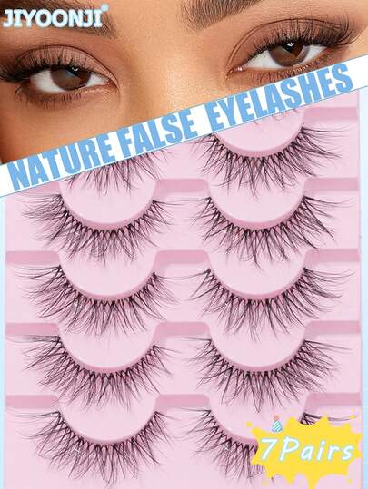Natural D-Curl Strip Lashes — 7 Pairs — image 10