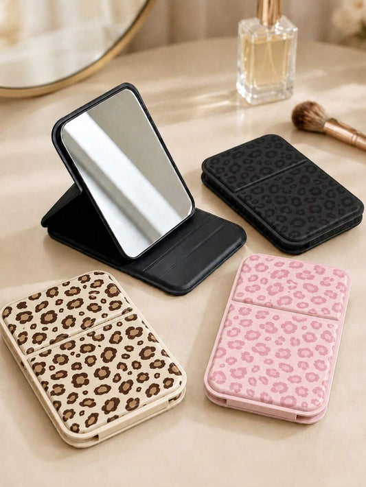 Leopard Print Folding Makeup Mirror — image 1
