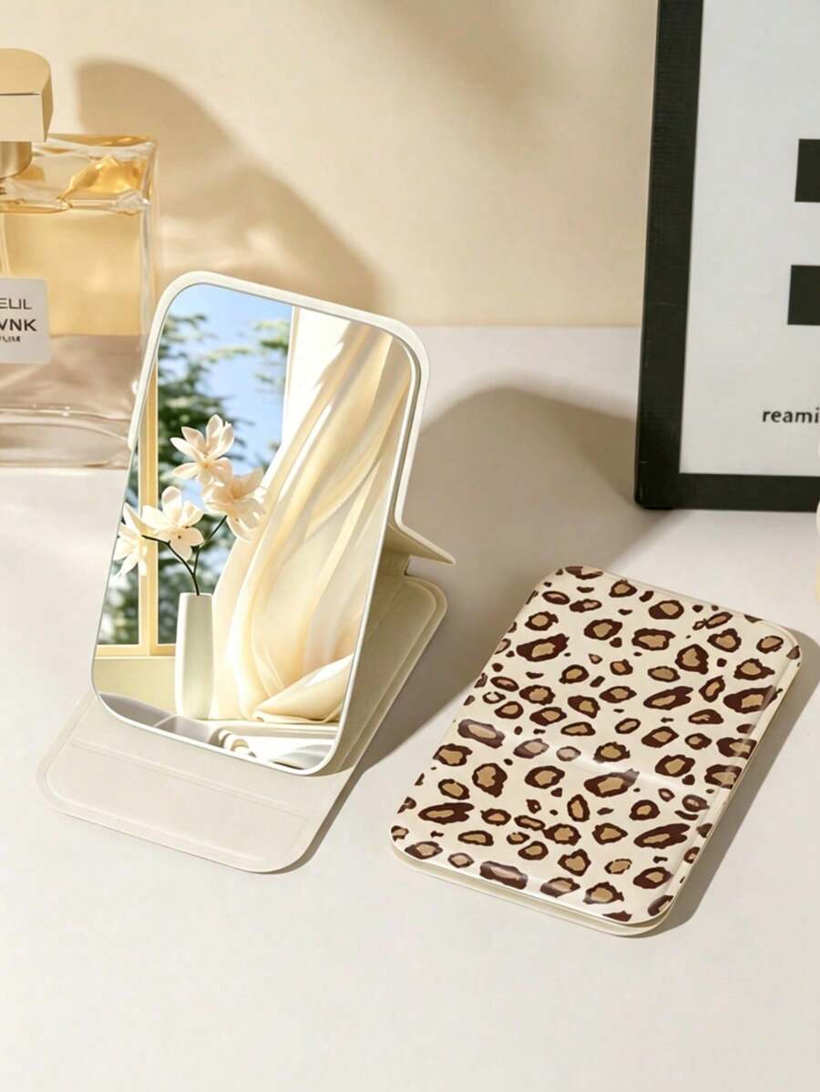 Leopard Print Folding Makeup Mirror — image 5