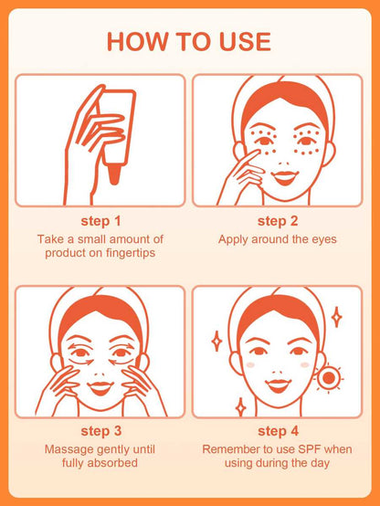 Vitamin C Eye Brightening Essence, Vitamin C, Hyaluronic Acid, Moisturizing And Brightening, Suitable For Dark Circles, Fine Lines, And Eye Bags, Good Choice For Vacation, Travel Essentials, Halloween, Suitable For Summer Eye Care