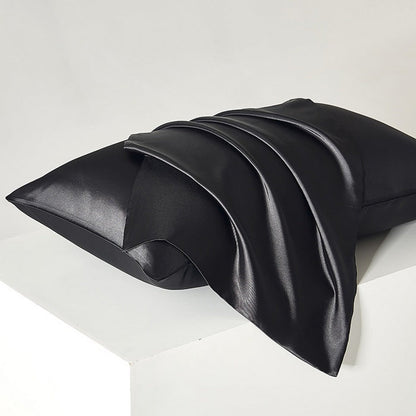 Black satin pillowcase — select pack quantity