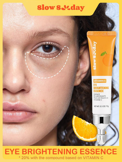 Vitamin C Eye Brightening Essence, Vitamin C, Hyaluronic Acid, Moisturizing And Brightening, Suitable For Dark Circles, Fine Lines, And Eye Bags, Good Choice For Vacation, Travel Essentials, Halloween, Suitable For Summer Eye Care